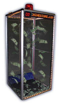 Blizzard of Bucks Traveler Hardcase Portable Money Machine, Cash Cube, Money Blower, Money Grabber, Money Blowing Machine, Cash Machine, Money Grabbing Machine, Cash Booth. Business Marketing and Advertising, Promotions, Promotional Events, Parties, Grand Openings, Customer Contests, Rent or Buy.