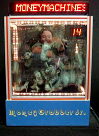 Blizzard of Bucks Money Grabber Jr. Budget Cash Cube Money Machine. Low Cost Affordable Cheap Money Booth, Cash Machine, Money Blowing Machine, Cash Cube, Money Blower, Money Grabber, Money Grabbing Machine, Cash Booth. Rentals or Purchase for Promotions, Promotional Events, Parties, Picnics, Grand Openings, Customer Contests and Incentives, Business Marketing and Advertising.
